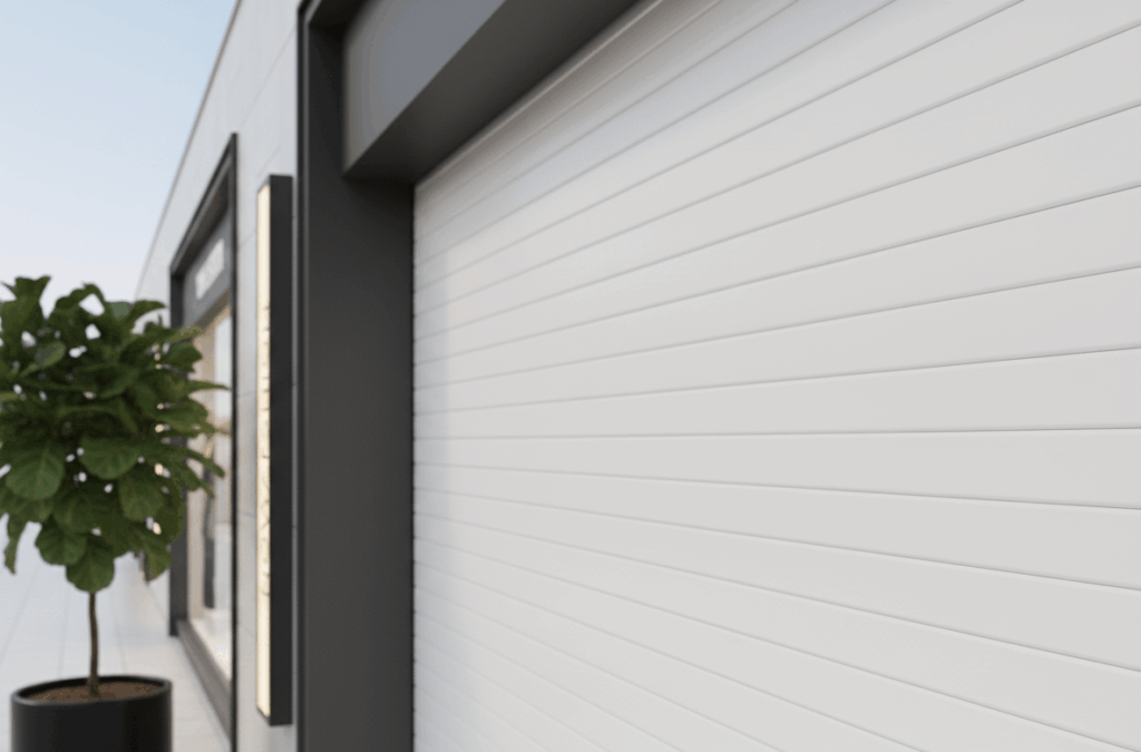 Door close-up showing smooth finish or colour coating.